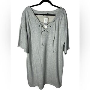 Sanctuary Mariska short sleeve lace up sweatshirt dress